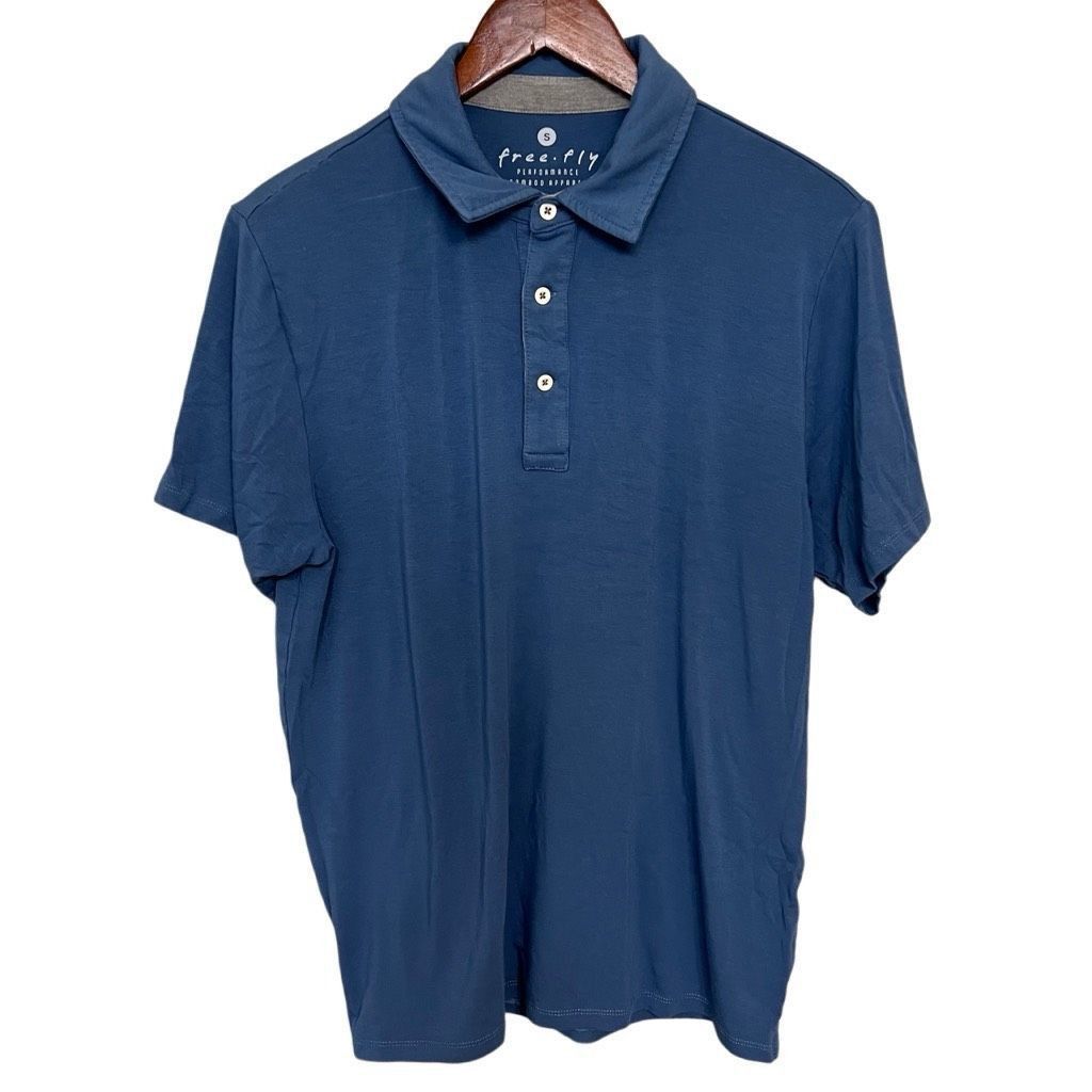 Born Fly Free Fly Men’s Performance Bamboo Polo Shirt – Blue, Size Sm Size US S / EU 44-46 / 1 - 1 Thumbnail