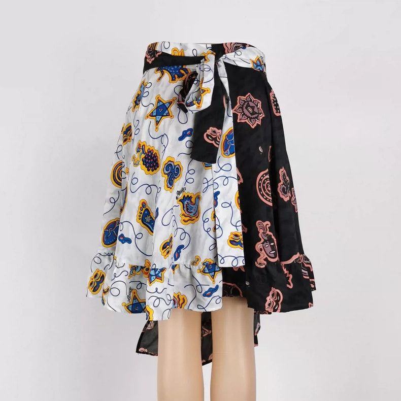 LOEWE Black and white checkered printed skirt