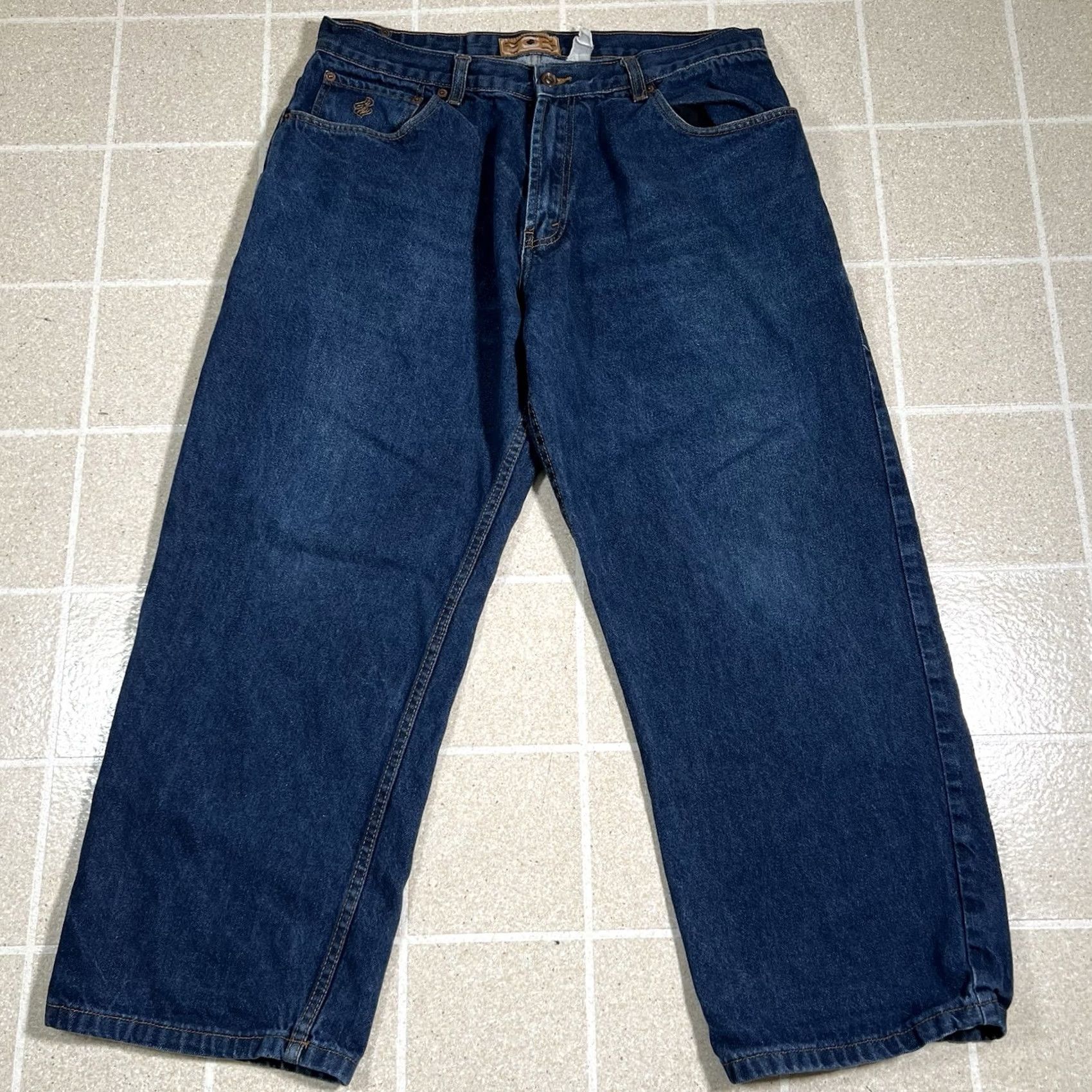 Rocawear VINTAGE Rocawear Jeans Wide-Leg 34x27 Blue Dark Wash Men Jeans Y2K HipHop Baggy Style Size US 34 / EU 50 - 4 Thumbnail