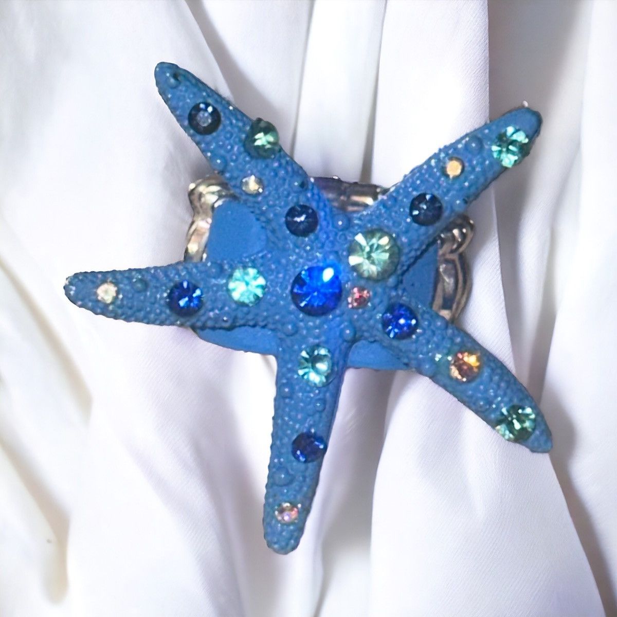 Other Blue rhinestone starfish stretch ring Size ONE SIZE - 1 Thumbnail