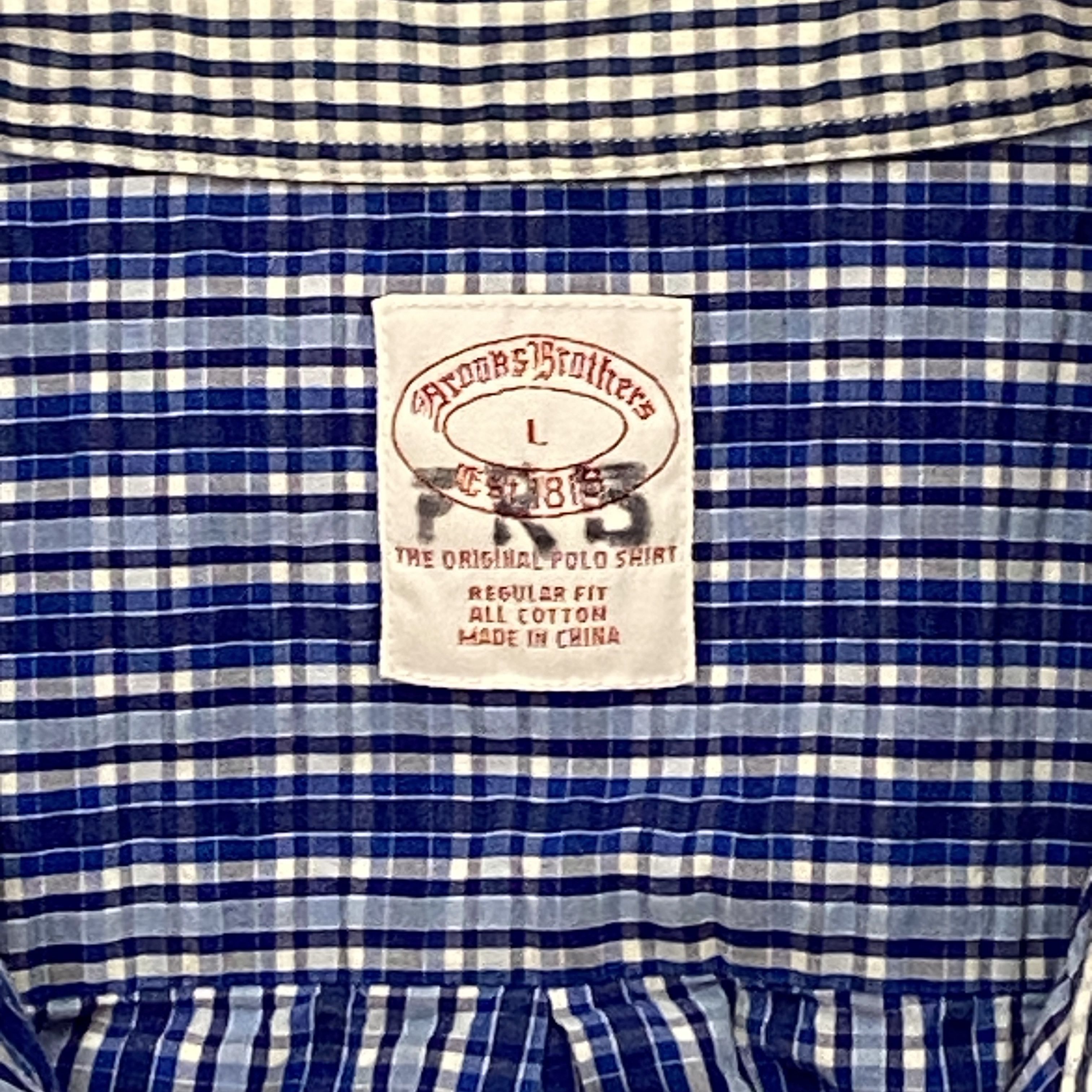 Brooks Brothers SEERSUCKER Shirt Men Large Plaid Original Polo Short Sleeve Size US L / EU 52-54 / 3 - 2 Thumbnail