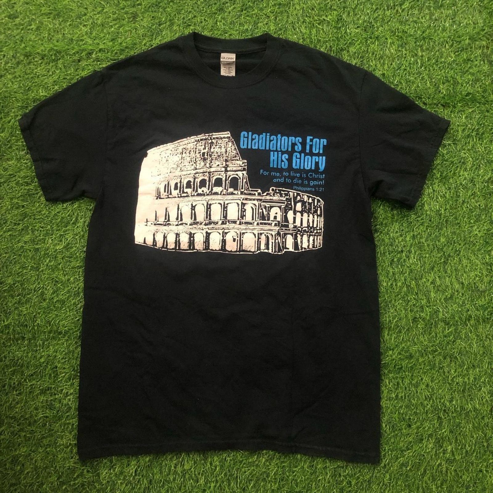 Gildan Men’s Black ‘Gladiators For His Glory’ Graphic Tee Size US M / EU 48-50 / 2 - 1 Thumbnail