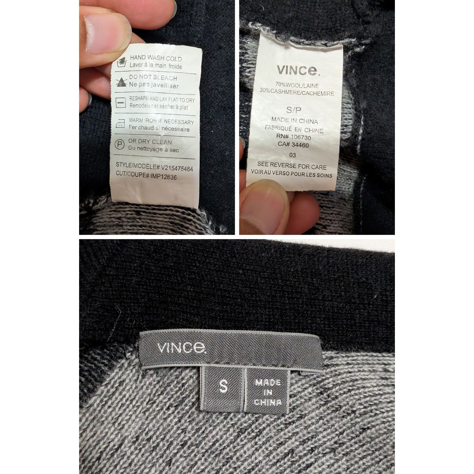 Vince Vince Women’s Open Front Wool Blend Stripe Cardigan Size S Size S / US 4 / IT 40 - 8 Thumbnail