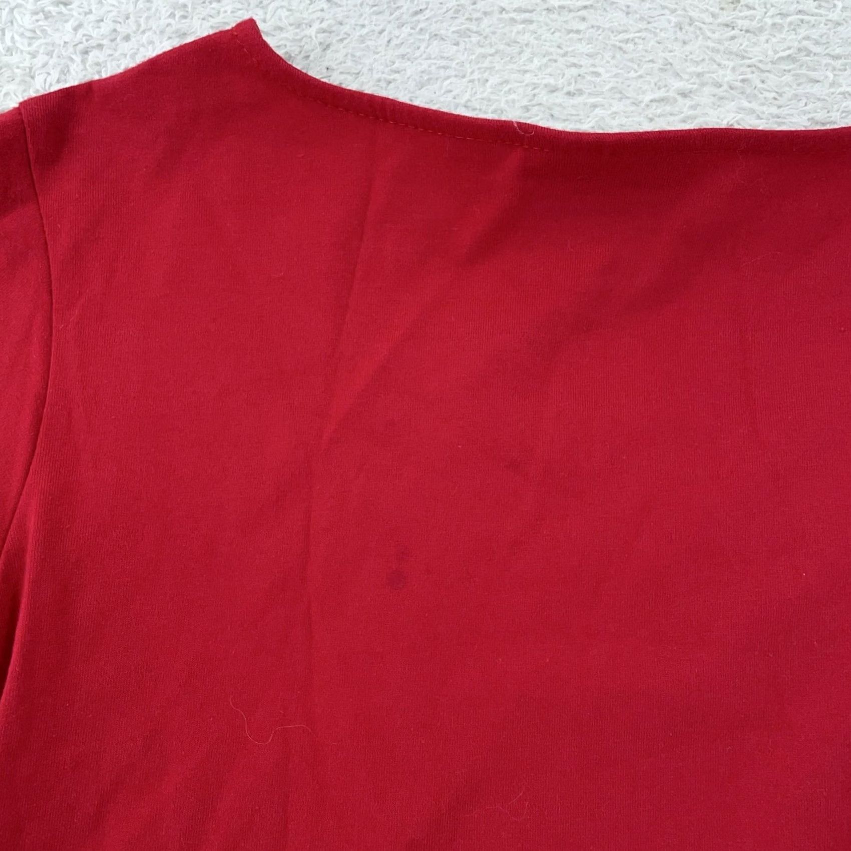 Bob Mackie Bob Mackie Wearable Art Shirt Womens Medium Red Sequin 3/4 Sleeve Scoop Neck Top Size M / US 6-8 / IT 42-44 - 4 Thumbnail