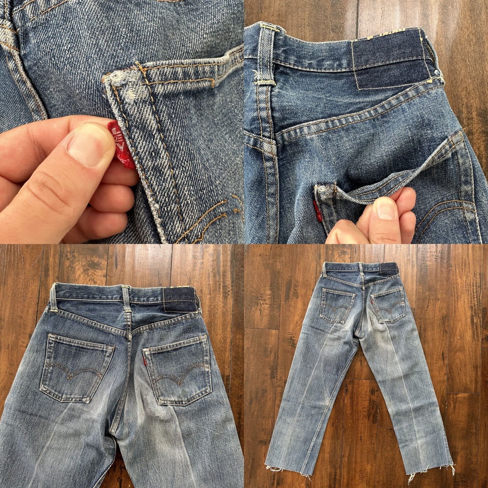 Levi's VINTAGE Levi's 501 XX Jeans Mens Denim 5-Pocket 1960s 60s Redline Capris 25x24 Blue Dark Wash Size US 26 / EU 42 - 8 Thumbnail