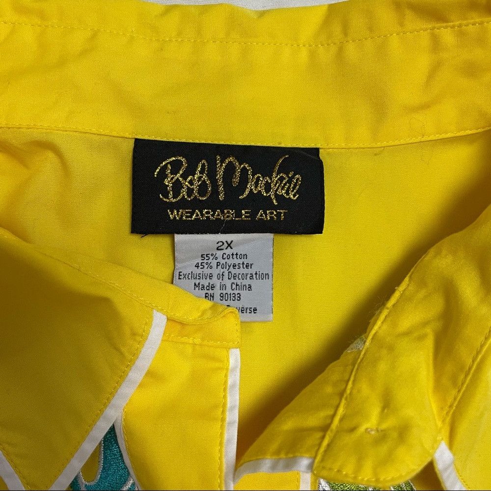 Bob Mackie New Vintage Bob Mackie Embroidered Yellow Blouse Size 2X Size XXL / US 16-18 / IT 52-54 - 5 Thumbnail
