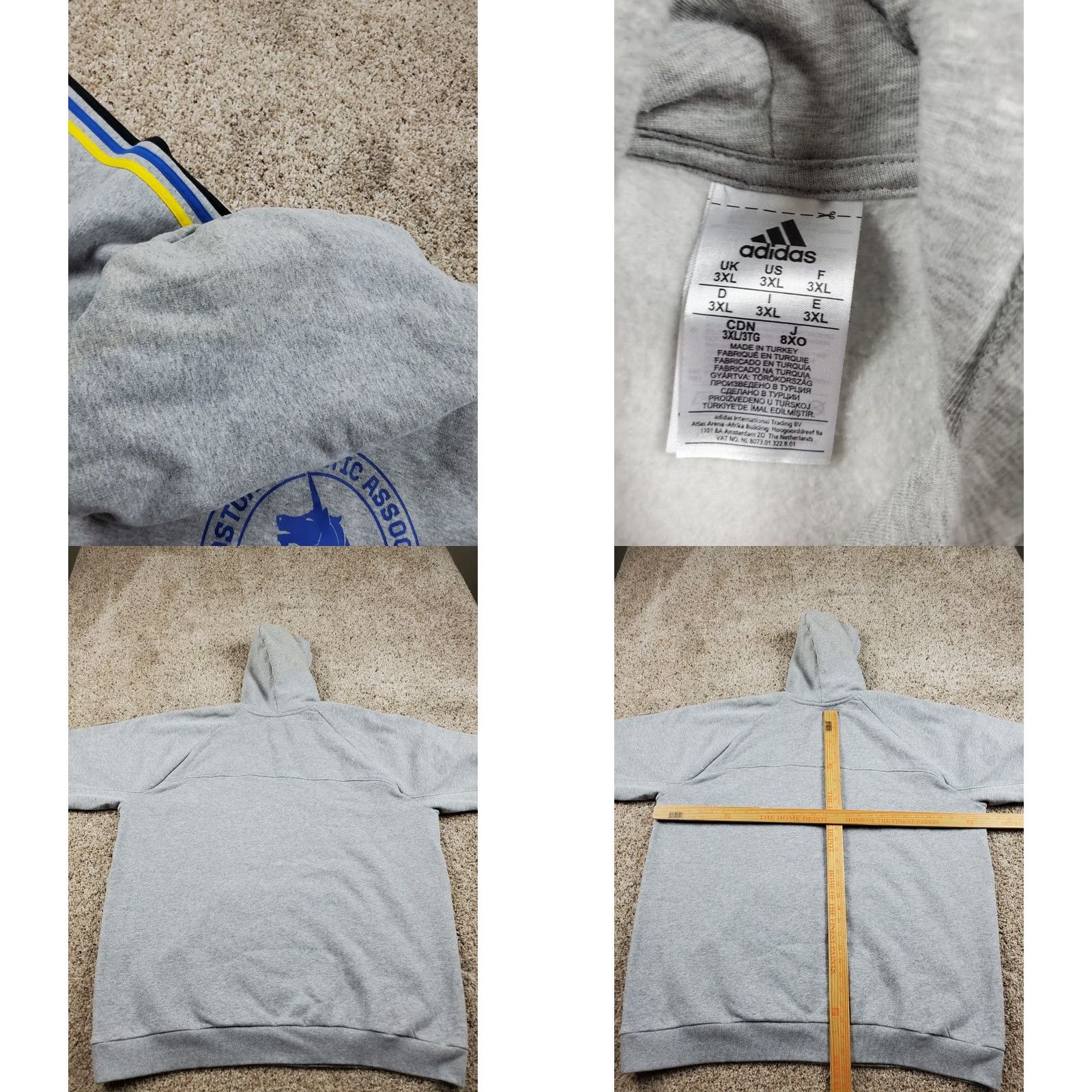 Adidas Adidas Boston Marathon 2017 Hoodie Mens 3XL Gray Long Sleeve Pullover Graphic Print 90s Cult Logo Crew Neck Sweatshirt Size US XXL / EU 58 / 5 - 8 Thumbnail