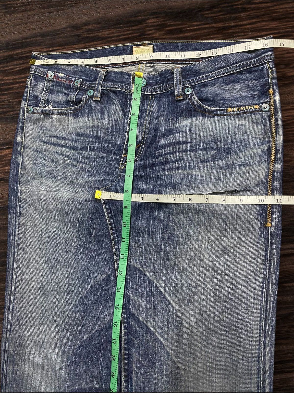 Levi's Vintage Levis Redloop Fade Wash Distressed Loose Jeans Size US 33 - 17 Thumbnail