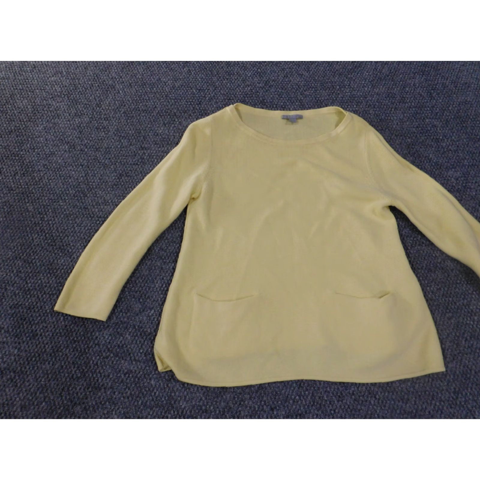 Cos COS Sweater Women XS Yellow Pullover Knit Pockets Stretch Cotton Raglan Sleeve Round Neck Casual Modern -Mens? Size XS / US 0-2 / IT 36-38 - 4 Thumbnail