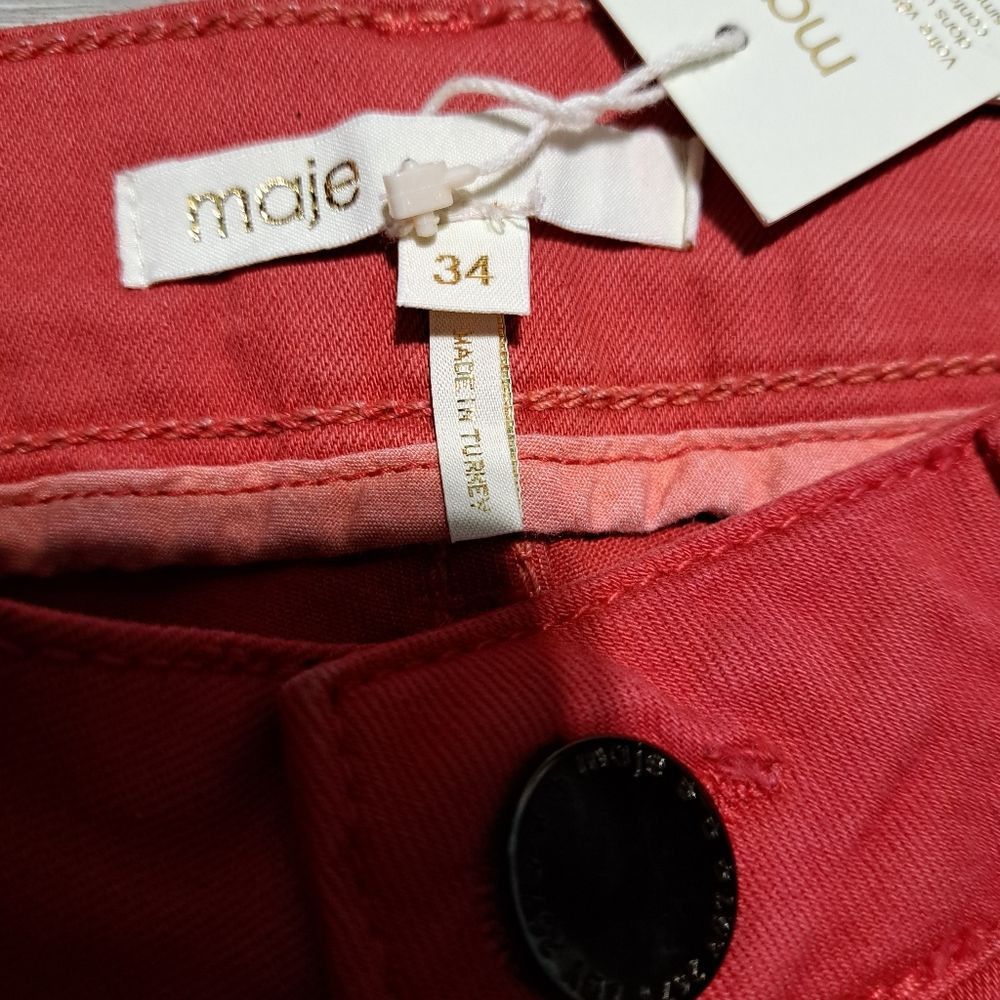 Maje Maje Broder Tomette Skinny Jeans Size 24 Red NWT Size 24" / US 00 / IT 34 - 5 Thumbnail