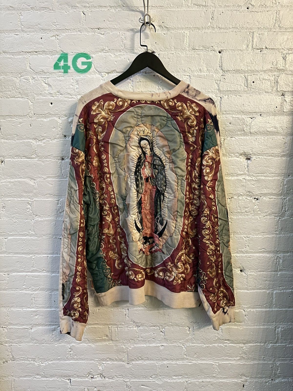 KAPITAL VIRGIN MARRY TIE-DYE HYBRID CREWNECK