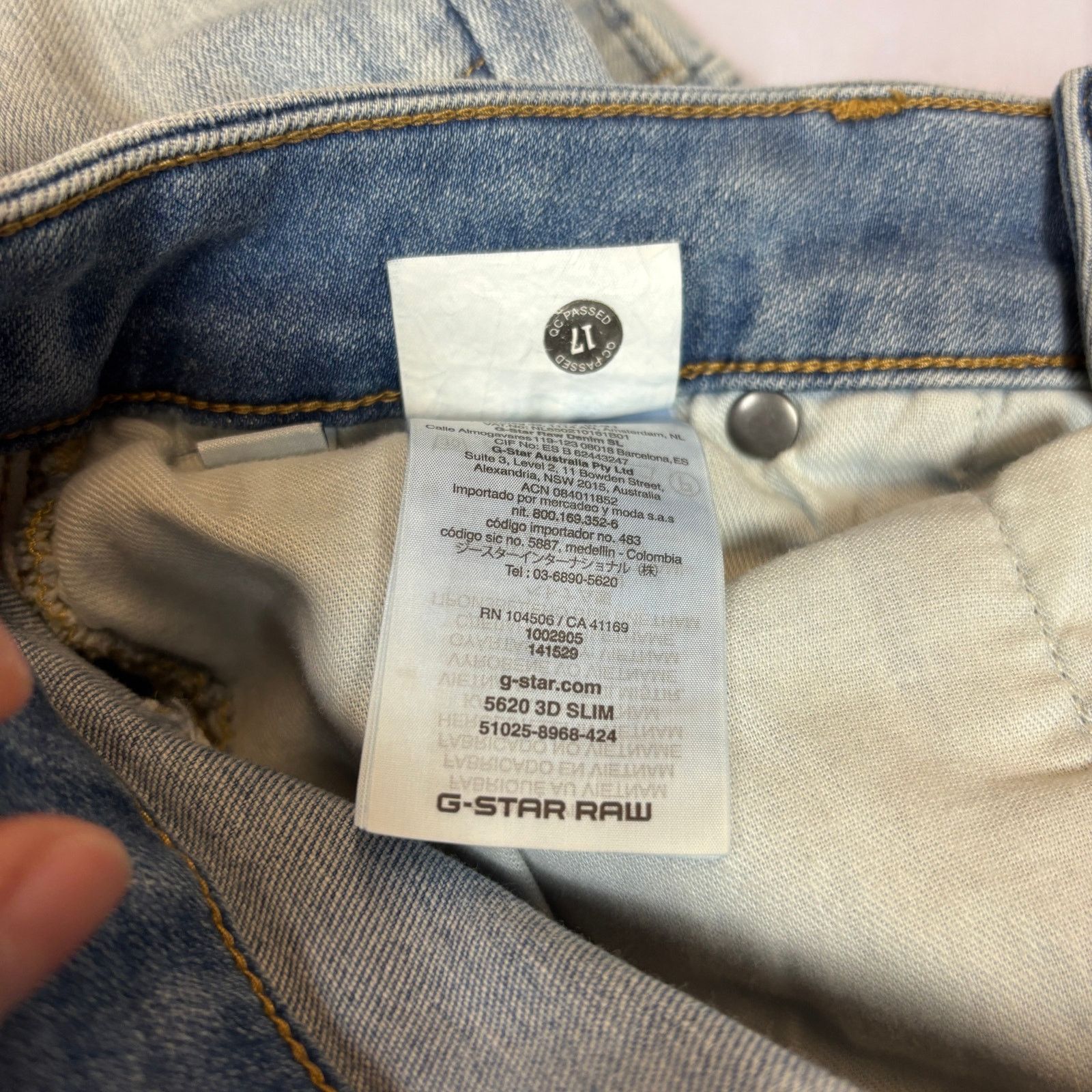 G-Star G Star Raw 5620 3D Slim Jeans Men's 31x30.5 Skinny Size US 31 - 10 Thumbnail