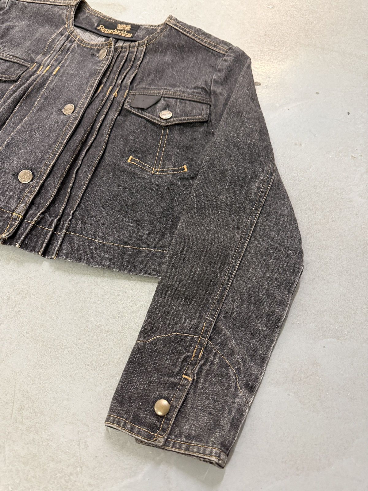 Marithe + Francois Girbaud Marithé + François Girbaud Reproduction Cropped Denim Jacket Size S / US 4 / IT 40 - 4 Thumbnail