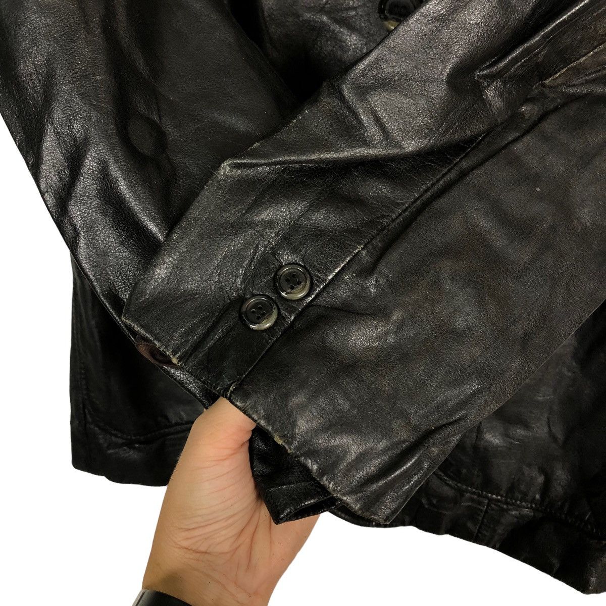 Genuine Leather 🔥90’s Garments Genuine Leather Jacket Double Breast Japan Size US L / EU 52-54 / 3 - 12 Thumbnail