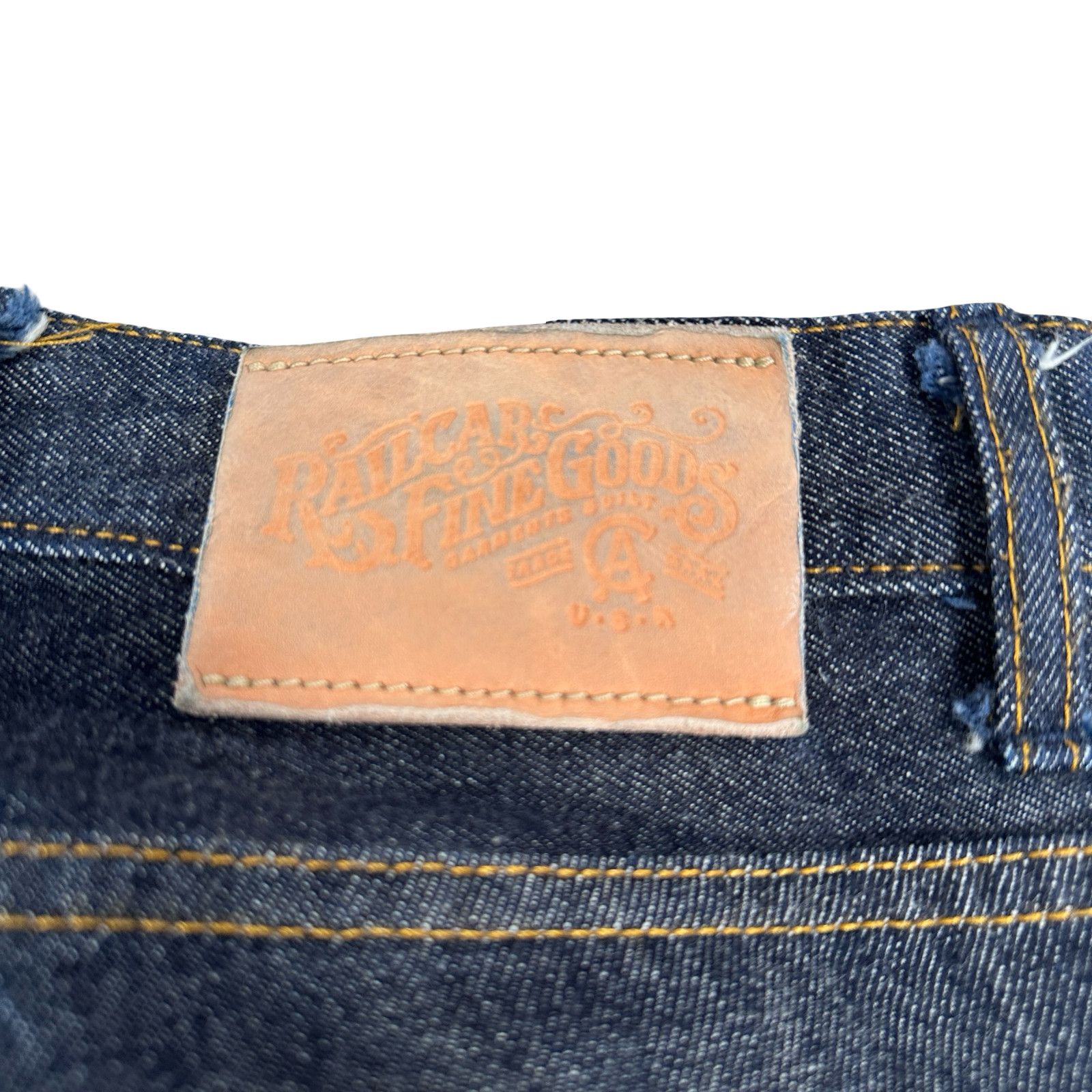 Railcar Fine Goods Railcar Fine Goods Jeans Mens 46x30 Selvedge Blue Denim Dark Size US 44 / EU 60 - 6 Thumbnail