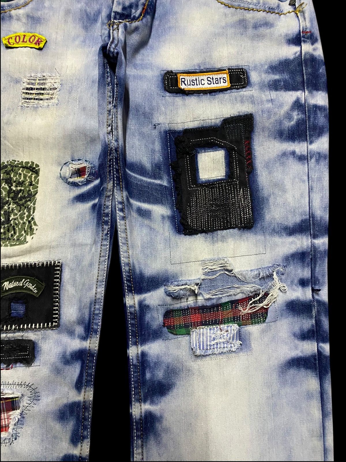 Dolce & Gabbana Vintage Custom Denim Patched Shashiko Boro Loose Jeans Size US 33 - 8 Thumbnail