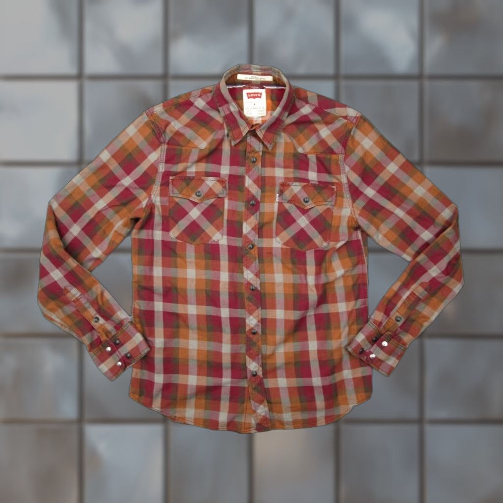 Levi's Levi's Shirt Mens Medium Brown Modern Fit Button-Up Pearl Snaps Rancher Work Size US M / EU 48-50 / 2 - 1 Thumbnail
