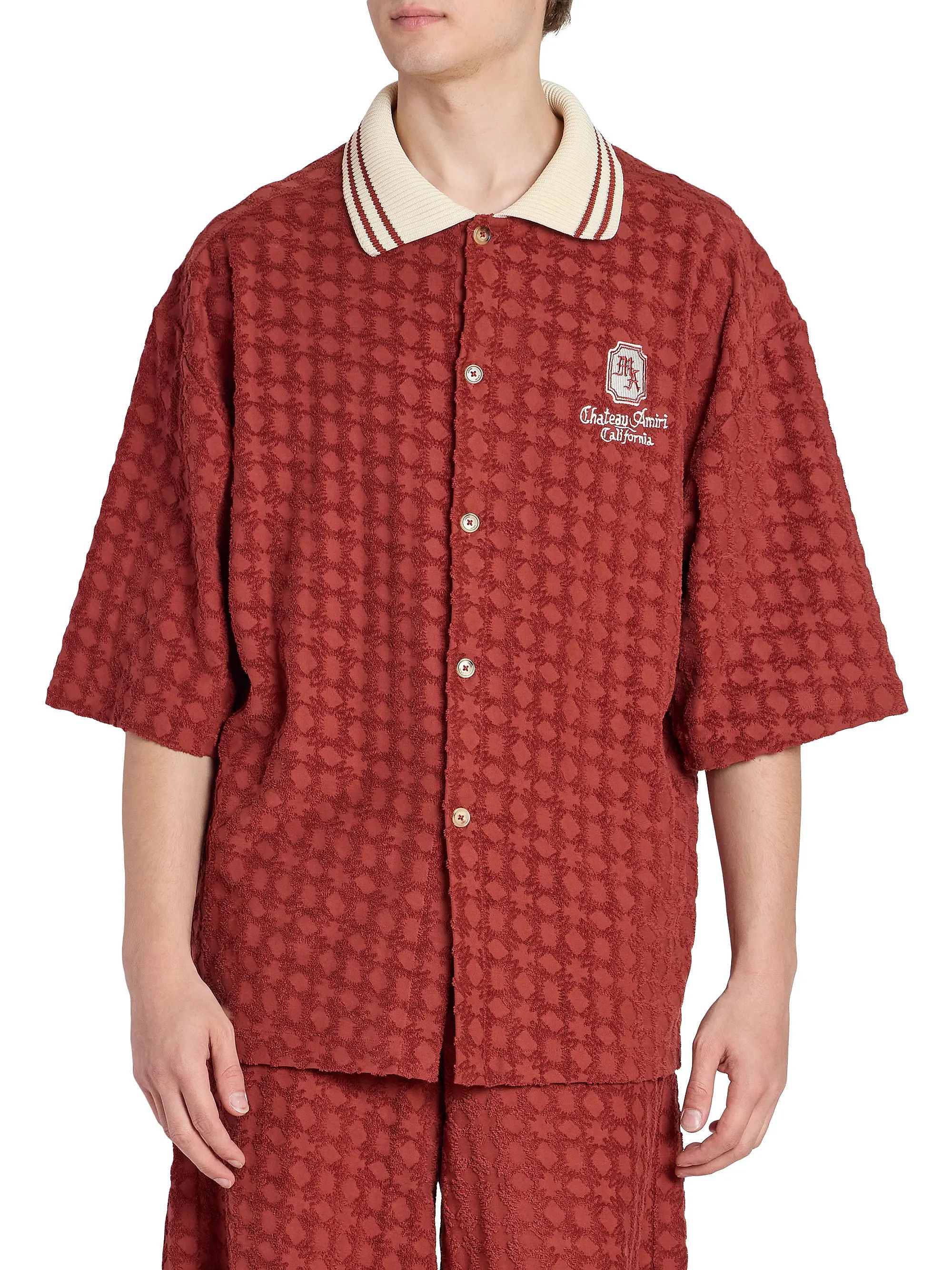 Amiri os11x0526 MA Chateau Oversized Button-Front Shirt Terracotta Size US L / EU 52-54 / 3 - 3 Thumbnail