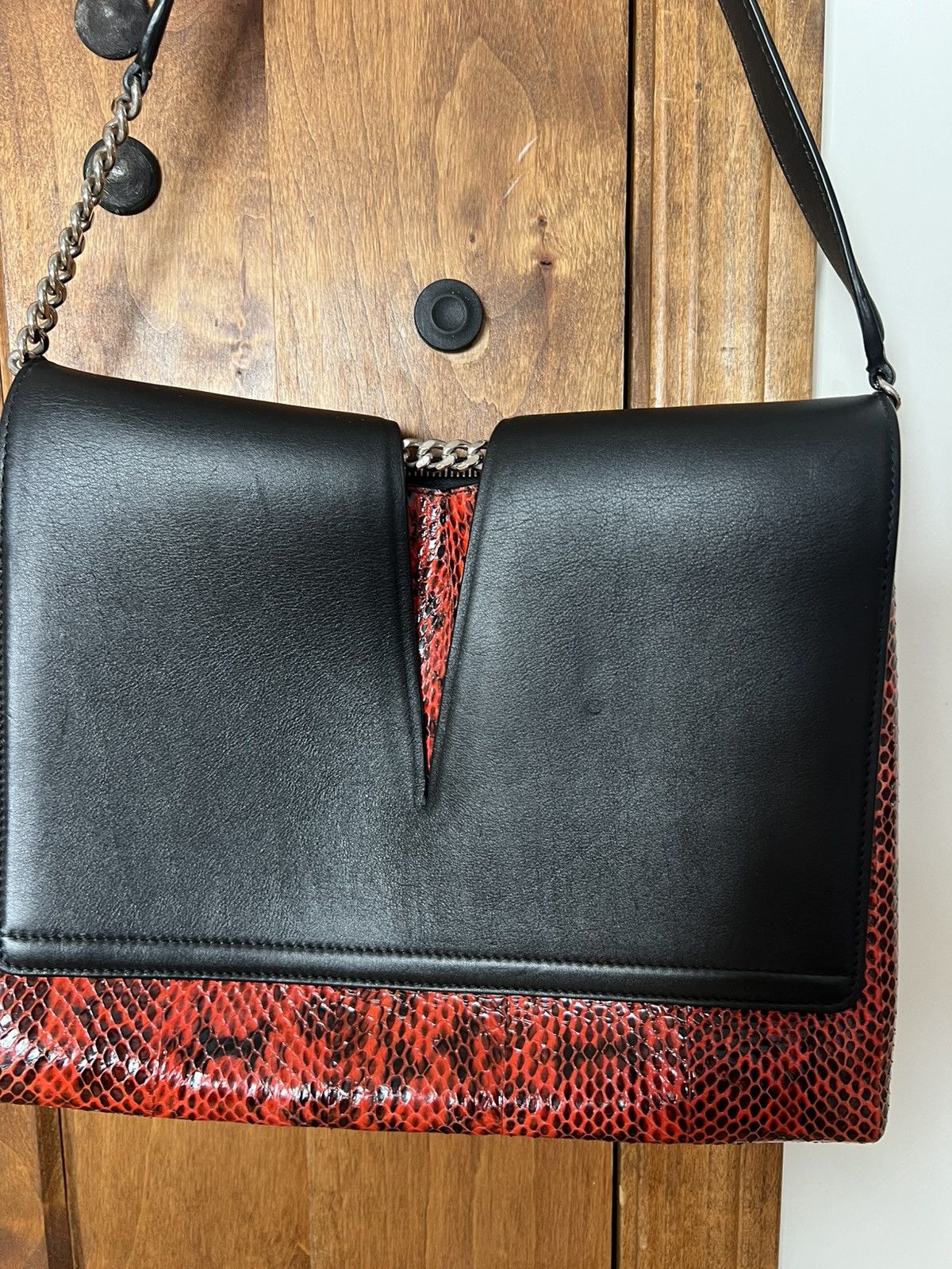 Jil Sander Jil Sander black red snake print bag Size ONE SIZE - 3 Thumbnail