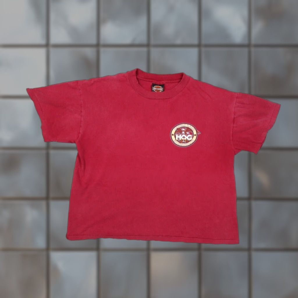 Harley Davidson VINTAGE Harley-Davidson Shirt Mens Large Red 1995 HOG Richmond Rally 90s Graphic Tee Mens Clothing Size US L / EU 52-54 / 3 - 1 Thumbnail