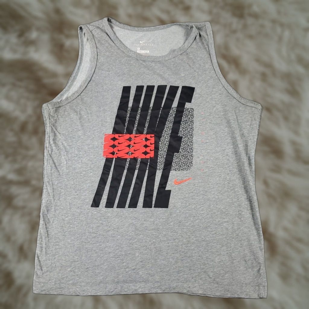Nike VINTAGE Nike Tank Top Men Medium Gray Sleeveless Sports Gym Workout Casual Activewear Size US M / EU 48-50 / 2 - 1 Thumbnail