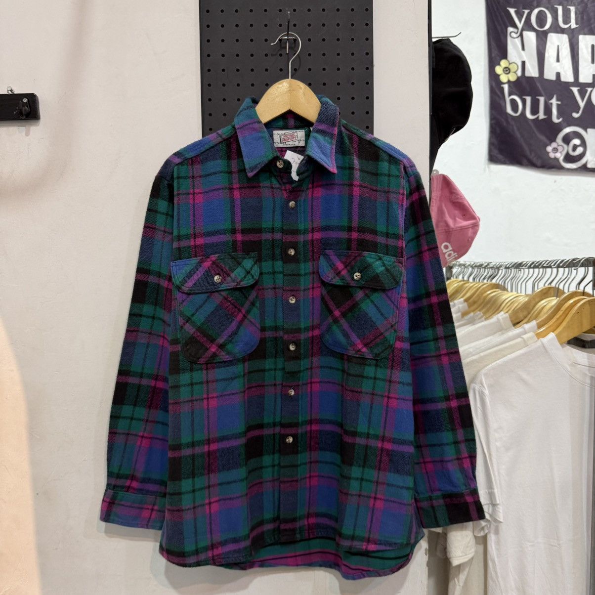 Vintage Private Property flannel checkered plaid shirt Size US XL / EU 56 / 4 - 1 Thumbnail