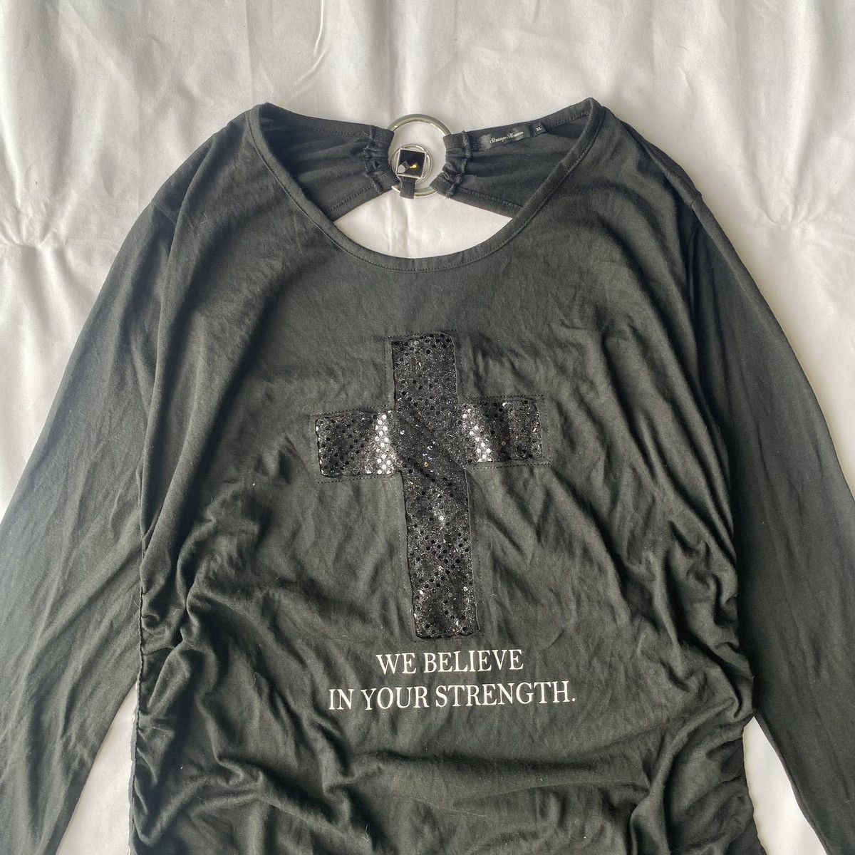 Japanese Brand × Le Grande Bleu (L.G.B.) × Vintage Japanese Style We Believe in Your Strength Black Cross Size L / US 10 / IT 46 - 3 Thumbnail