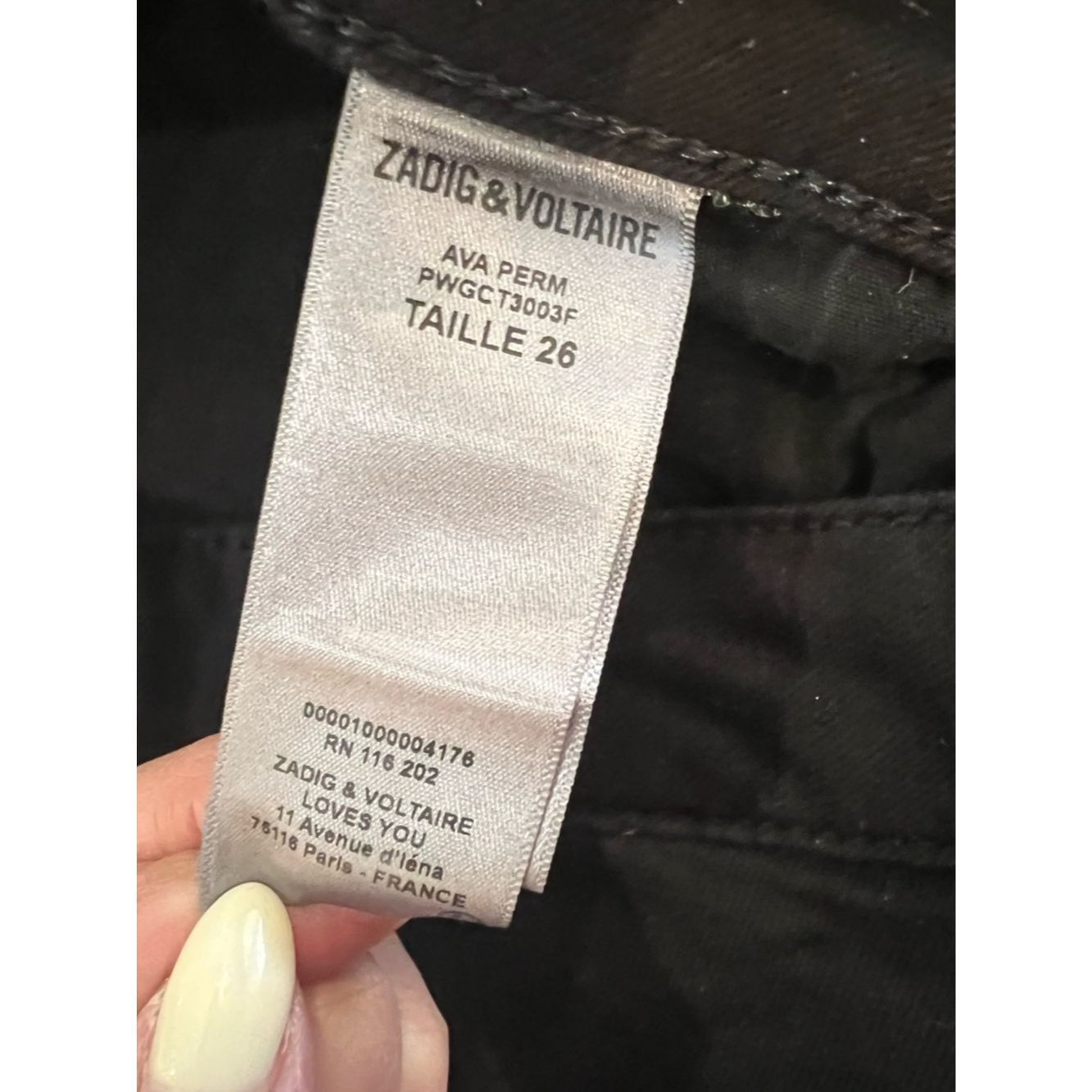 Zadig & Voltaire Zadig & Voltaire Ava Cropped Jeans Black Zip Pocket Stretch Size 26" / US 2 / IT 38 - 7 Thumbnail