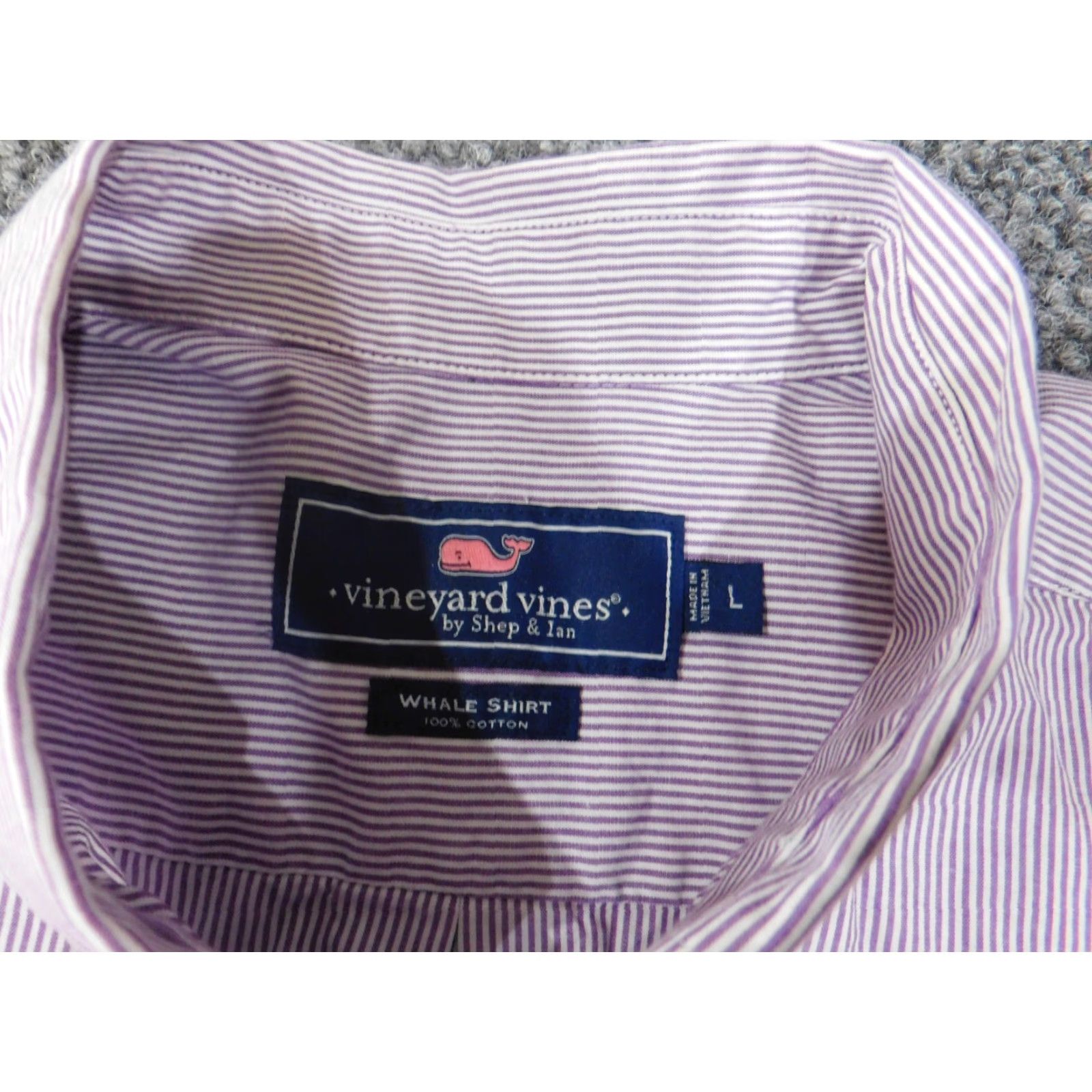 Vineyard Vines Vineyard Vines Shirt Button-Up Striped Purple Logo 2XL Mens Long Sleeve Collared Cotton Button-Down Classic Whale Vintage No Size US XXL / EU 58 / 5 - 4 Thumbnail