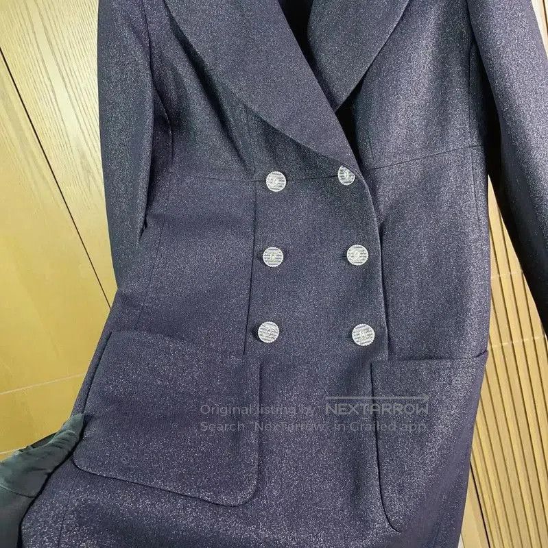 Chanel Chanel Wool Blend Long Sleeve Dress in Navy . Size S / US 4 / IT 40 - 5 Thumbnail