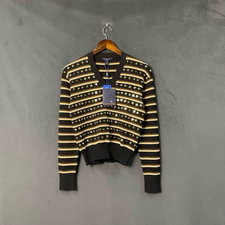 Louis Vuitton Louis Vuitton Black brown star striped sweater Size S / US 4 / IT 40 - 1 Thumbnail