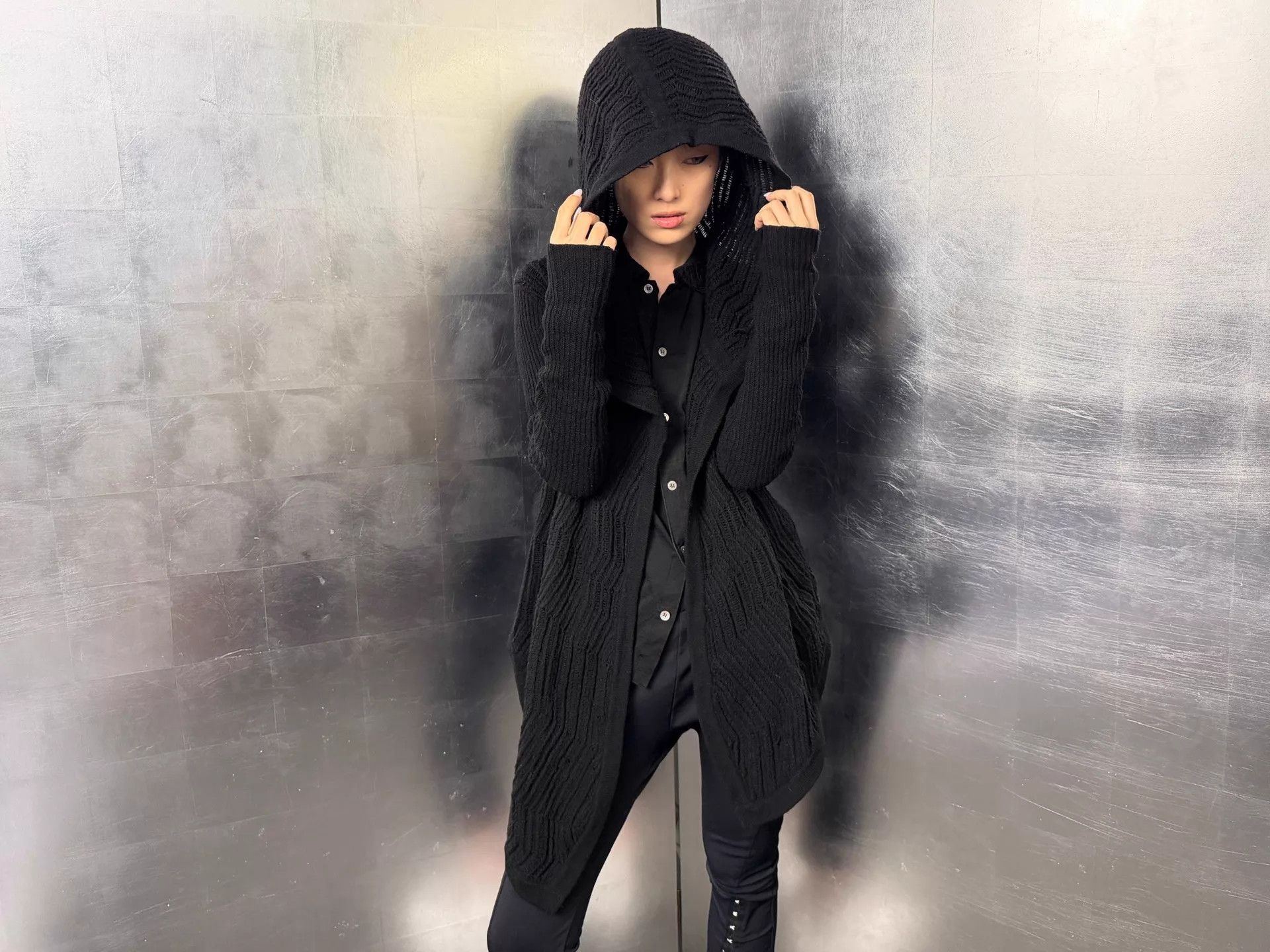Helmut Lang Helmut Lang Vintage Wool-Knit Hooded Cardigan Size S Size S / US 4 / IT 40 - 2 Thumbnail
