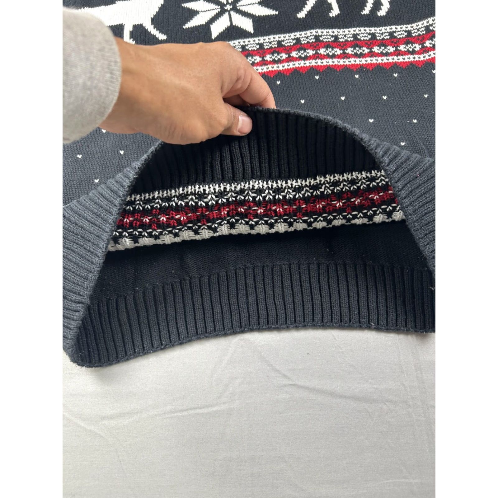 Chaps Chaps Sweater Men M Mock Neck Button Knit Fair Isle Reindeer Christmas Holiday Snow Pattern Black 100% Cotton Knit - Mens Medium Size US M / EU 48-50 / 2 - 6 Thumbnail