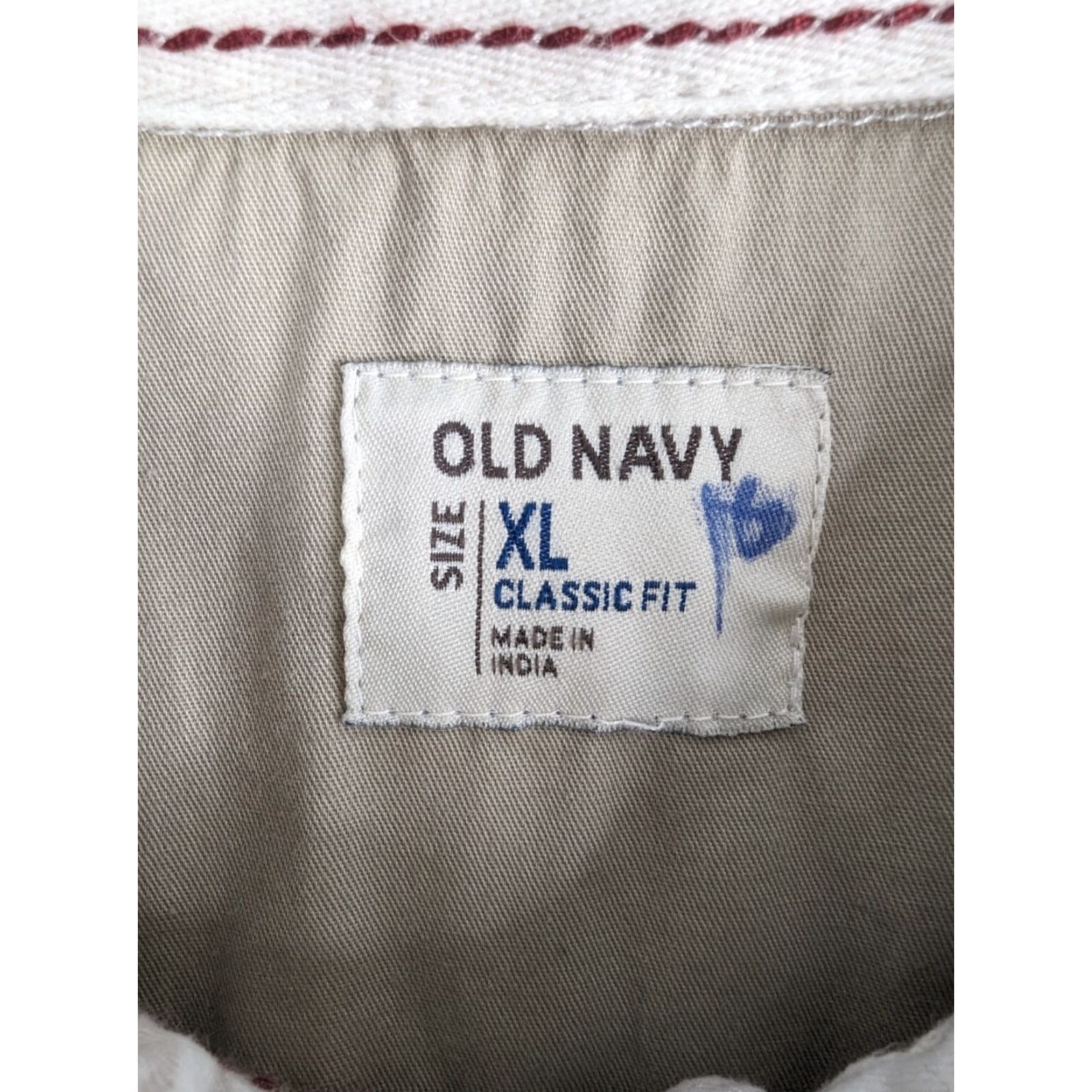 Old Navy Old Navy Button-Up Western Plaid Shirt XL Men Long Sleeve Snap Beige Cotton Size US XL / EU 56 / 4 - 7 Thumbnail