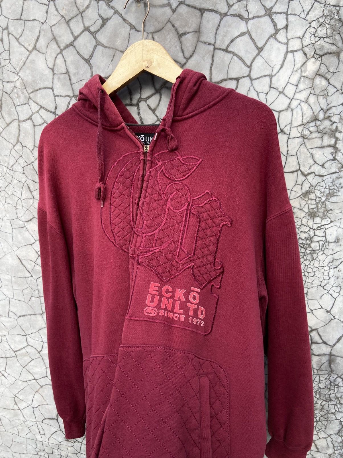 Ecko Unltd. Y2K Ecko Untld Hip Hop Urban Maroon Heavyweight Hoodie Size US M / EU 48-50 / 2 - 3 Thumbnail