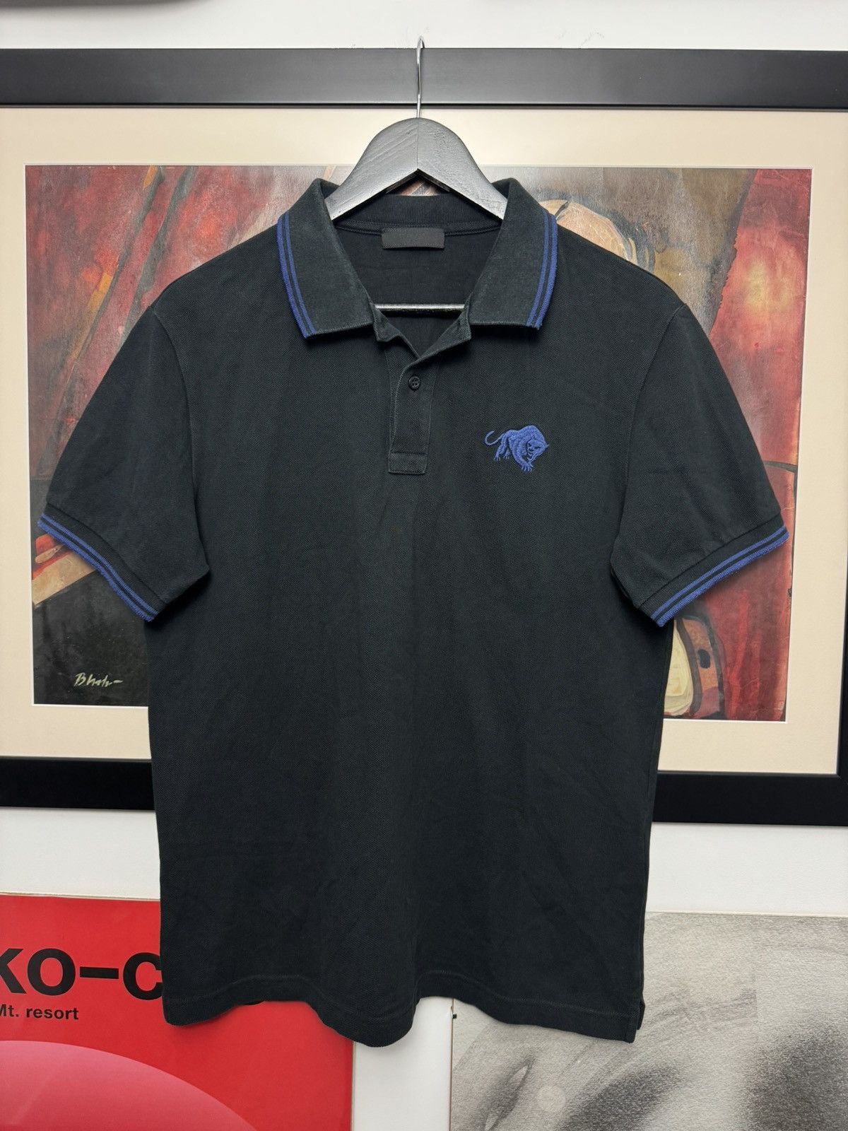 Prada SS17 Prada Milano Tiger Logo Polo Tee Designer Luxury Rare Size US XL / EU 56 / 4 - 1 Thumbnail