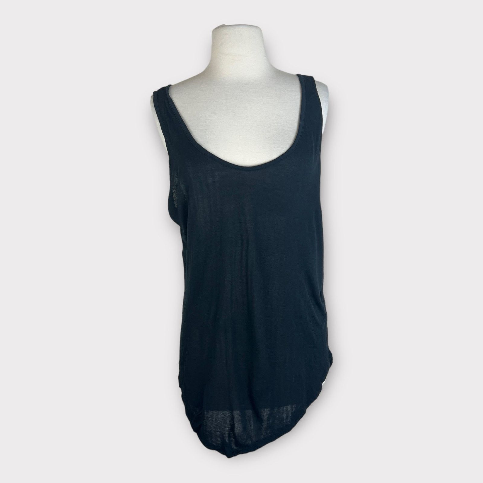 Merona Merona Black Jersey Tank with Mesh Back Accent Size L / US 10 / IT 46 - 2 Thumbnail