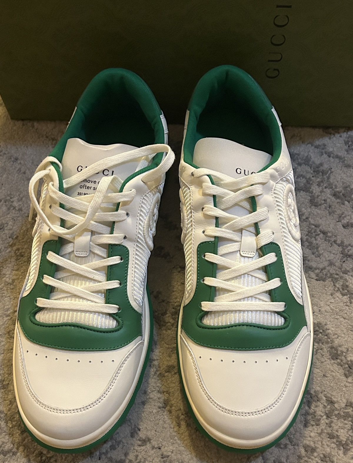 Gucci Gucci Men MAC80 Sneaker Off White Green Size US 11.5 / EU 44-45 - 3 Thumbnail