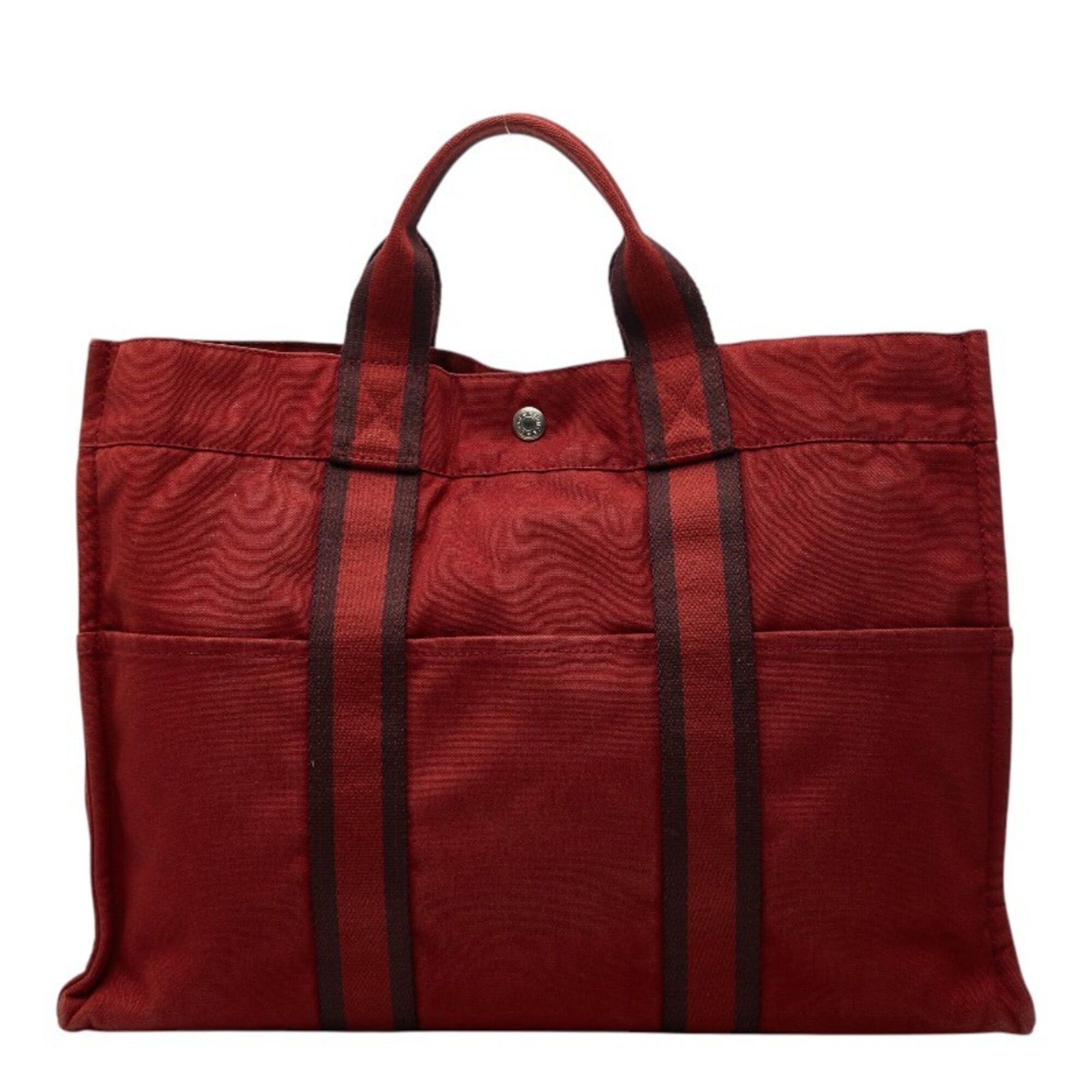 Hermes Hermes Fourre-Tout MM Handbag Tote Bag Red Canvas Women's HERMES Size ONE SIZE - 1 Thumbnail
