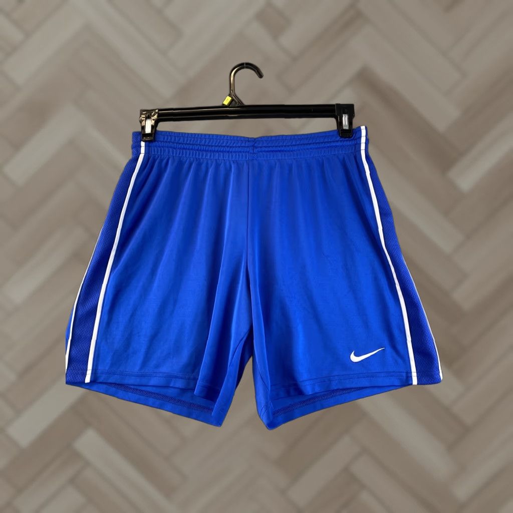 Nike NIKE DRI-FIT Athletic Shorts Men's Medium Blue Solid Activewear Logo Sports Size US 31 - 1 Thumbnail