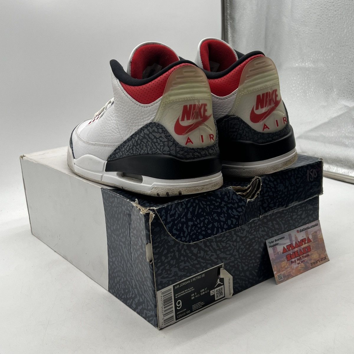 Jordan Brand Air Jordan 3 denim fire red Size US 9 / EU 42 - 4 Thumbnail