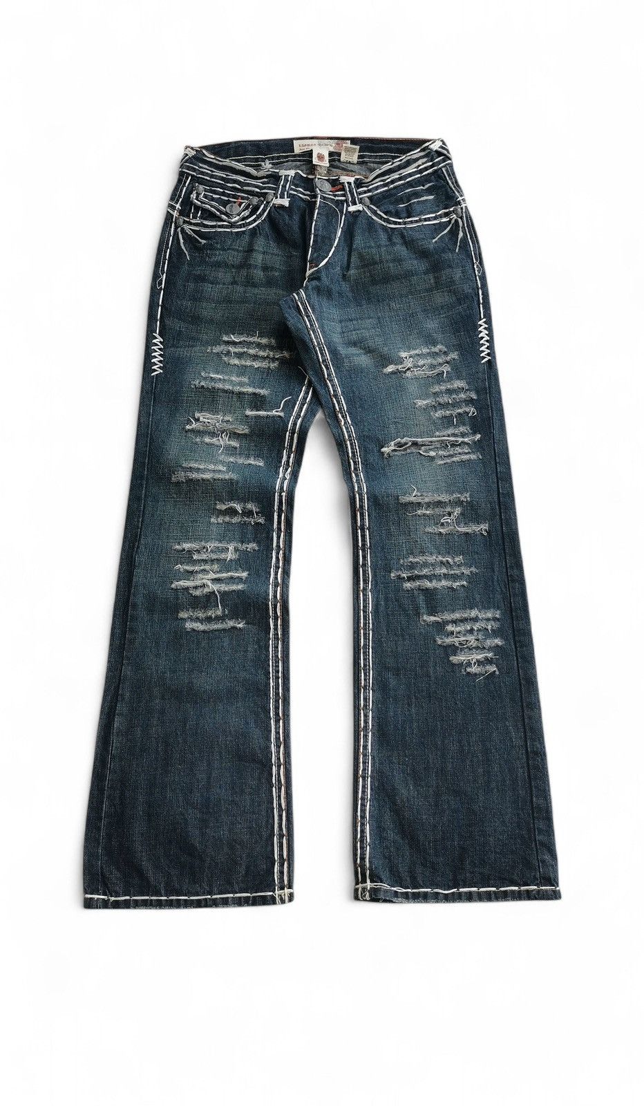 Other Flared Vintage Laguna Beach Big Stitch Denim Bootcut Jeans Size US 33 - 2 Thumbnail