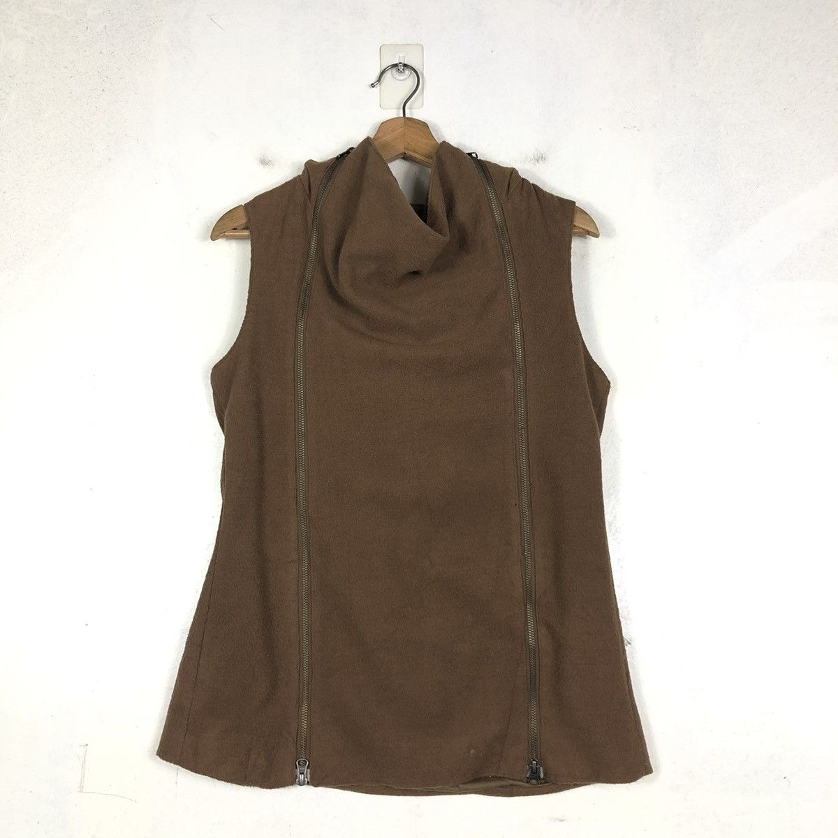Japanese Brand × Vintage 📌VINTAGE BIKER VEST JACKET DOUBLE ZIP LAYER ASSYMETRICAL Size US S / EU 44-46 / 1 - 12 Thumbnail