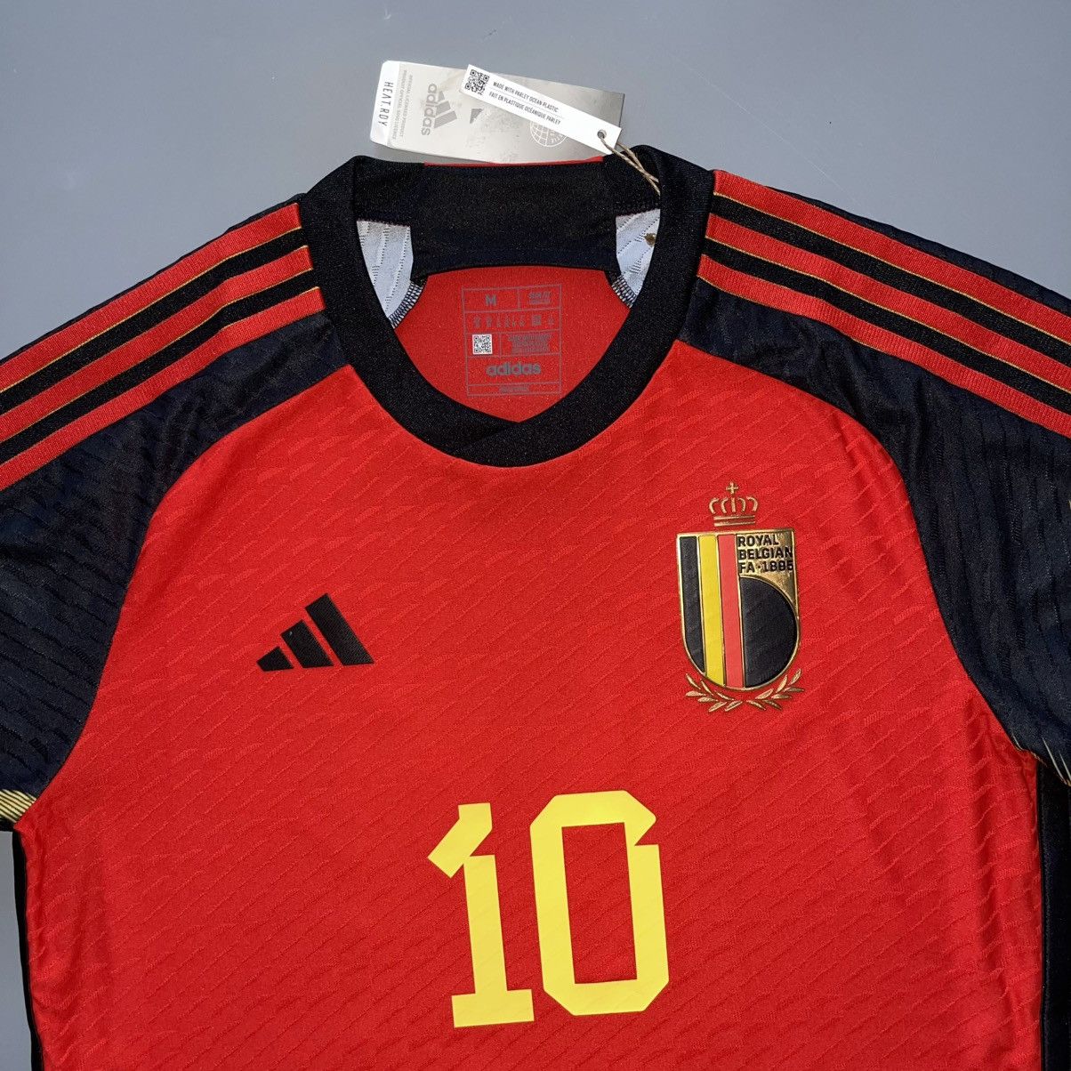 Nike × Vintage NWT BELGIUM ADIDAS 2022 WC FOOTBALL HOME JERSEY #10 HAZARD Size US M / EU 48-50 / 2 - 4 Thumbnail