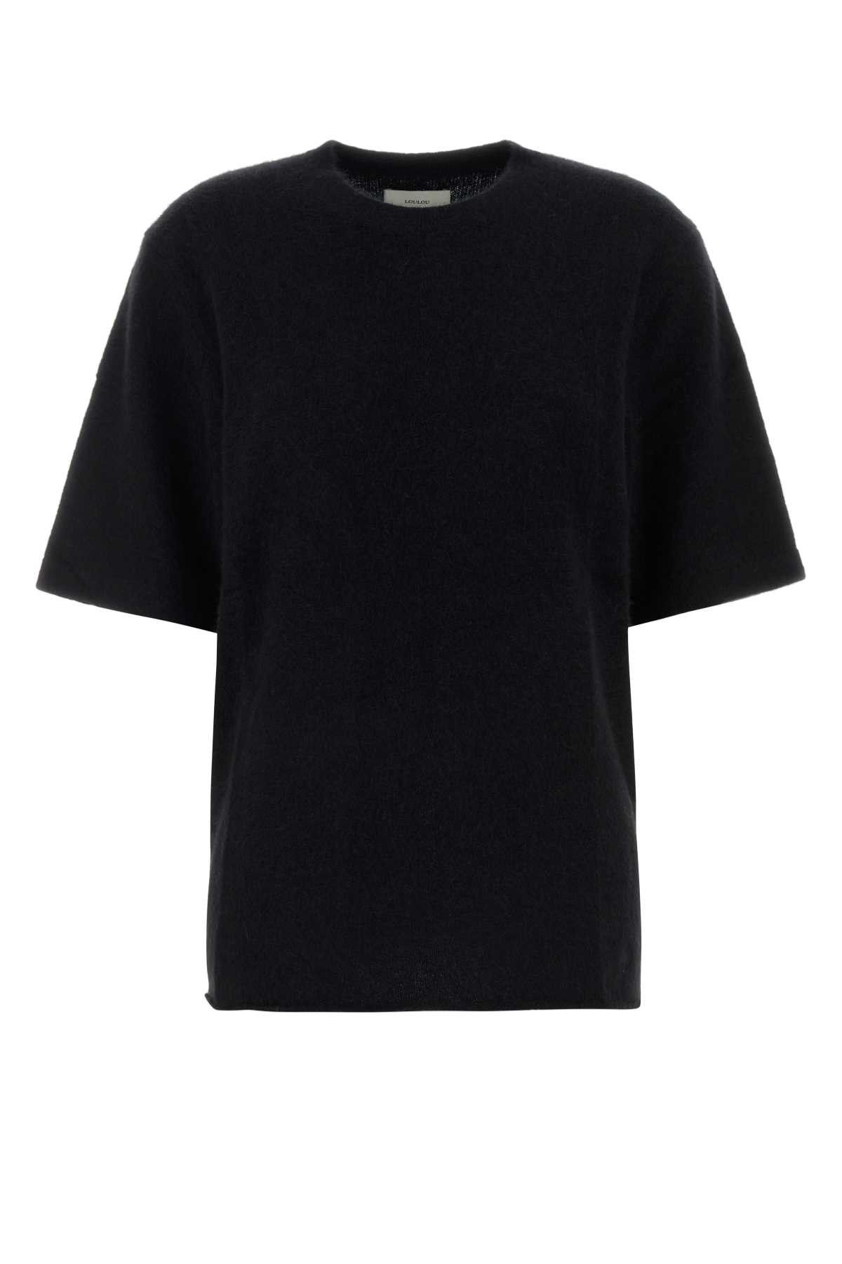 Loulou de Saison Black Wool Blend Raven Sweater Size L / US 10 / IT 46 - 1 Thumbnail