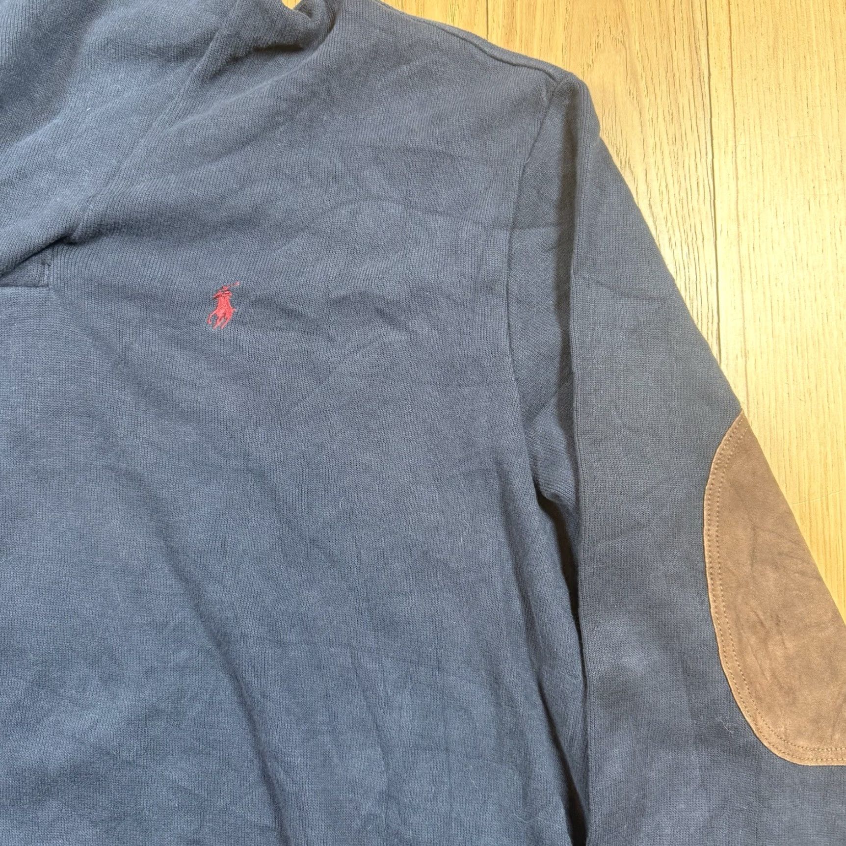 Ralph Lauren Ralph Lauren Polo Jersey Collared Wool Knit Sweater Mens 2XB Big & Tall Blue Rib Elbow Pads Pullover Size US XXL / EU 58 / 5 - 4 Thumbnail
