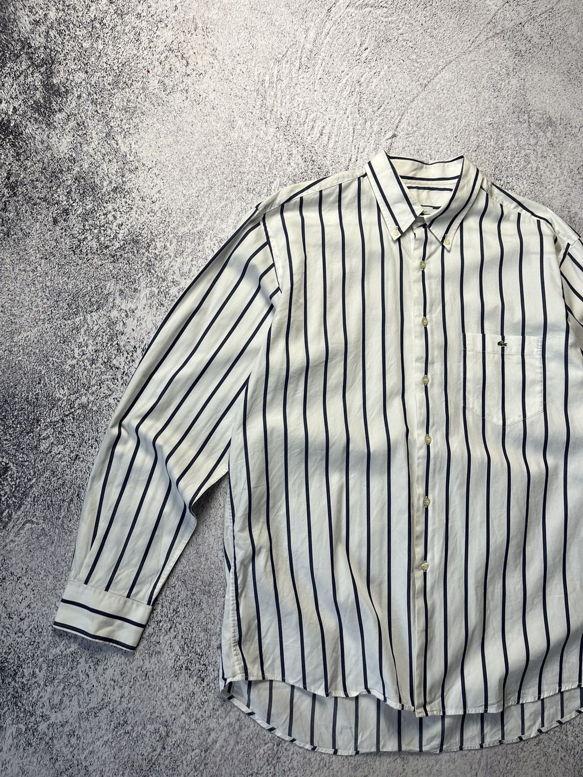 Lacoste Vintage Lacoste Striped Long Sleeved Shirt Rare Size US L / EU 52-54 / 3 - 2 Thumbnail