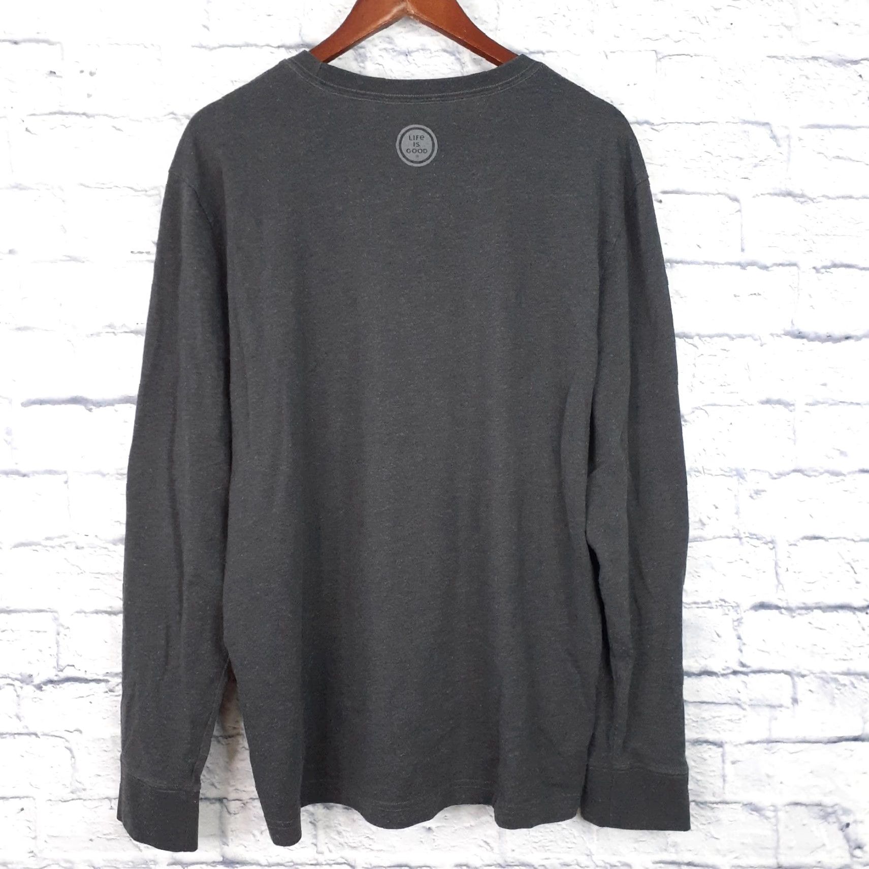 Life is Good Life is Good Crusher Baseball Beer Long Sleeve T Shirt Large Mens Gray Size US L / EU 52-54 / 3 - 2 Thumbnail