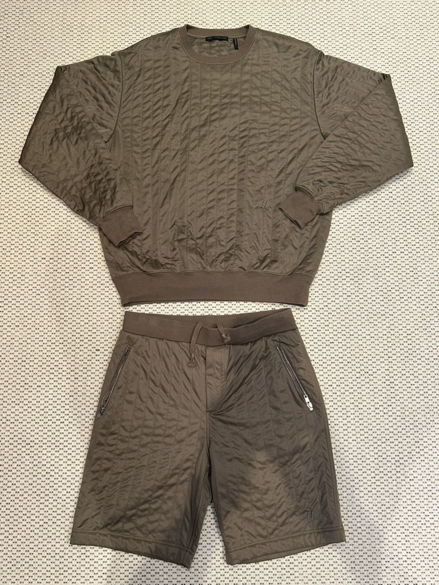 Helmut Lang Helmut-Lang Quilted Crewneck Sweatshirt + Sweatshorts Size US L / EU 52-54 / 3 - 1 Thumbnail
