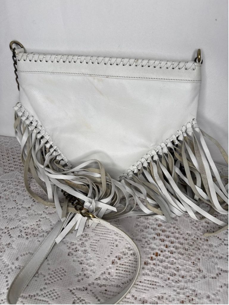 Other RAJ Imports R.A.J. white leather fringe tassel crossbody bag Size ONE SIZE - 5 Thumbnail